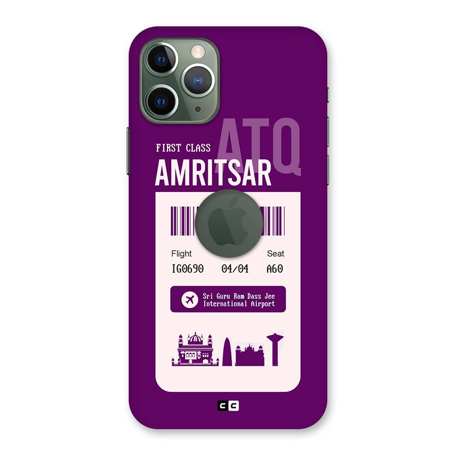 Amritsar Boarding Pass Back Case for iPhone 11 Pro Logo  Cut