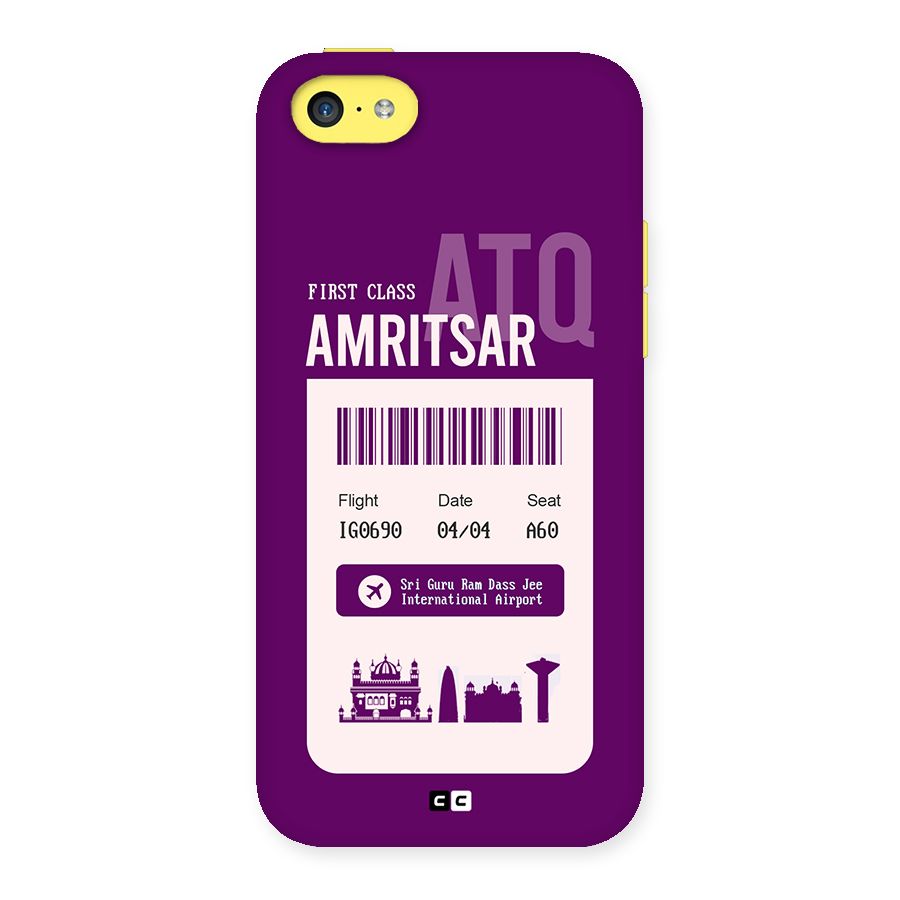 Amritsar Boarding Pass Back Case for iPhone 5C