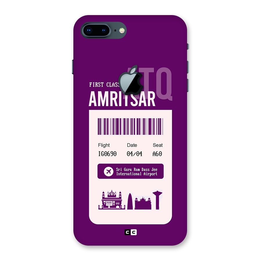 Amritsar Boarding Pass Back Case for iPhone 7 Plus Apple Cut
