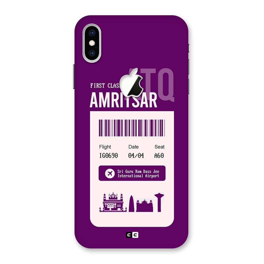 Amritsar Boarding Pass Back Case for iPhone XS Max Apple Cut
