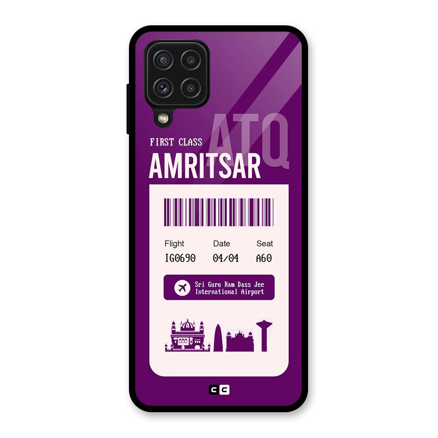Amritsar Boarding Pass Glass Back Case for Galaxy A22 4G
