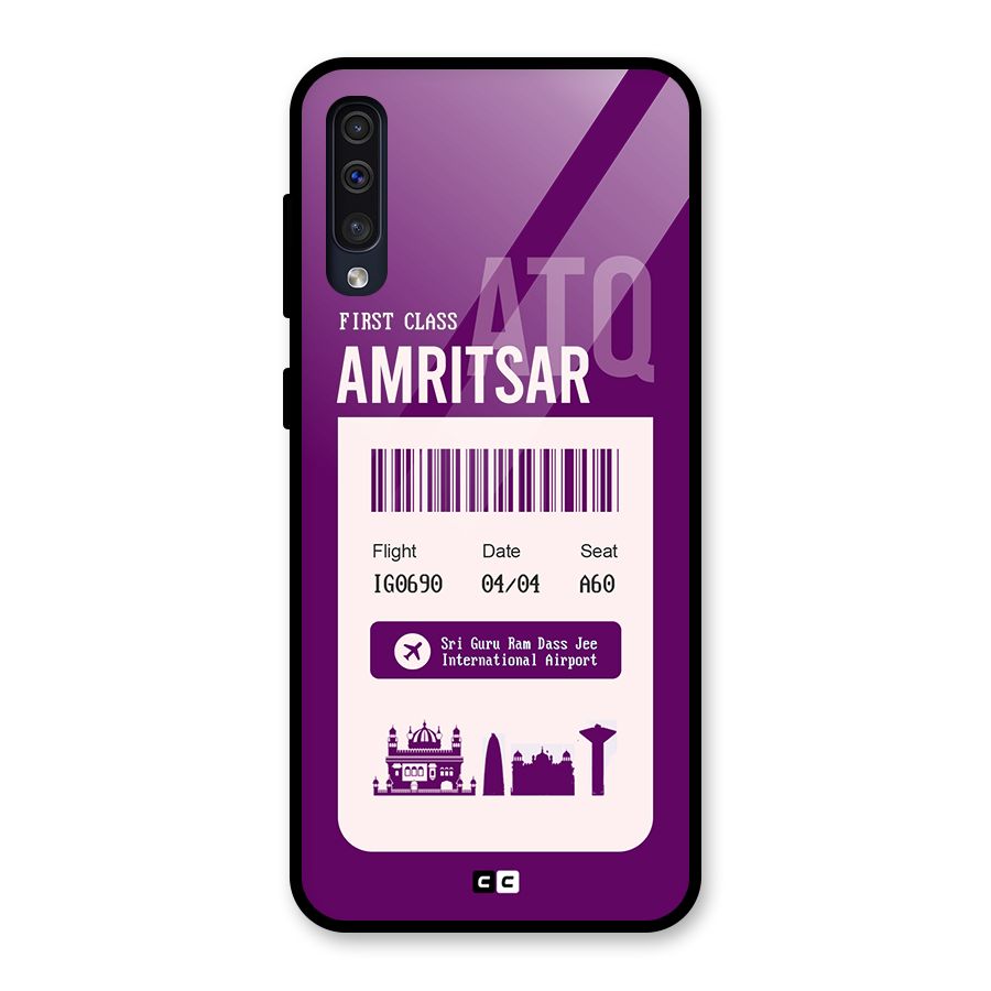 Amritsar Boarding Pass Glass Back Case for Galaxy A50s