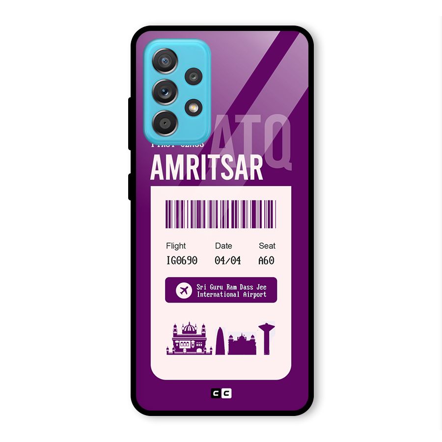 Amritsar Boarding Pass Glass Back Case for Galaxy A52