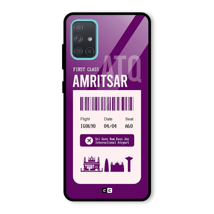Amritsar Boarding Pass Glass Back Case for Galaxy A71