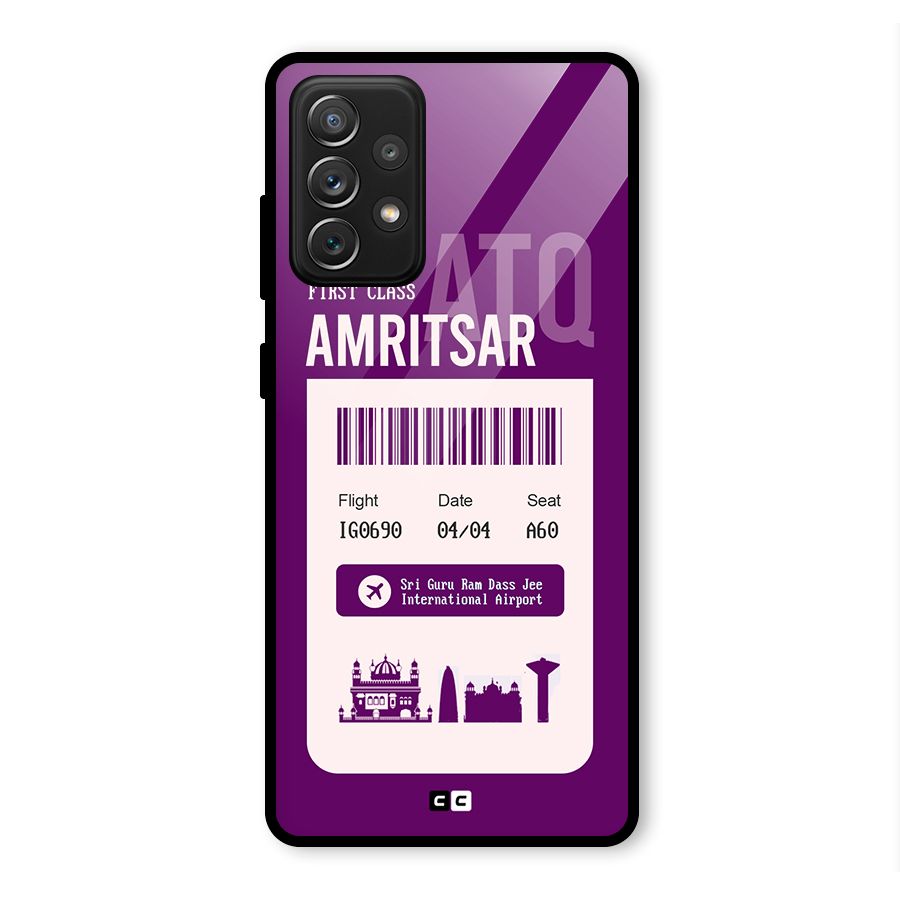 Amritsar Boarding Pass Glass Back Case for Galaxy A72