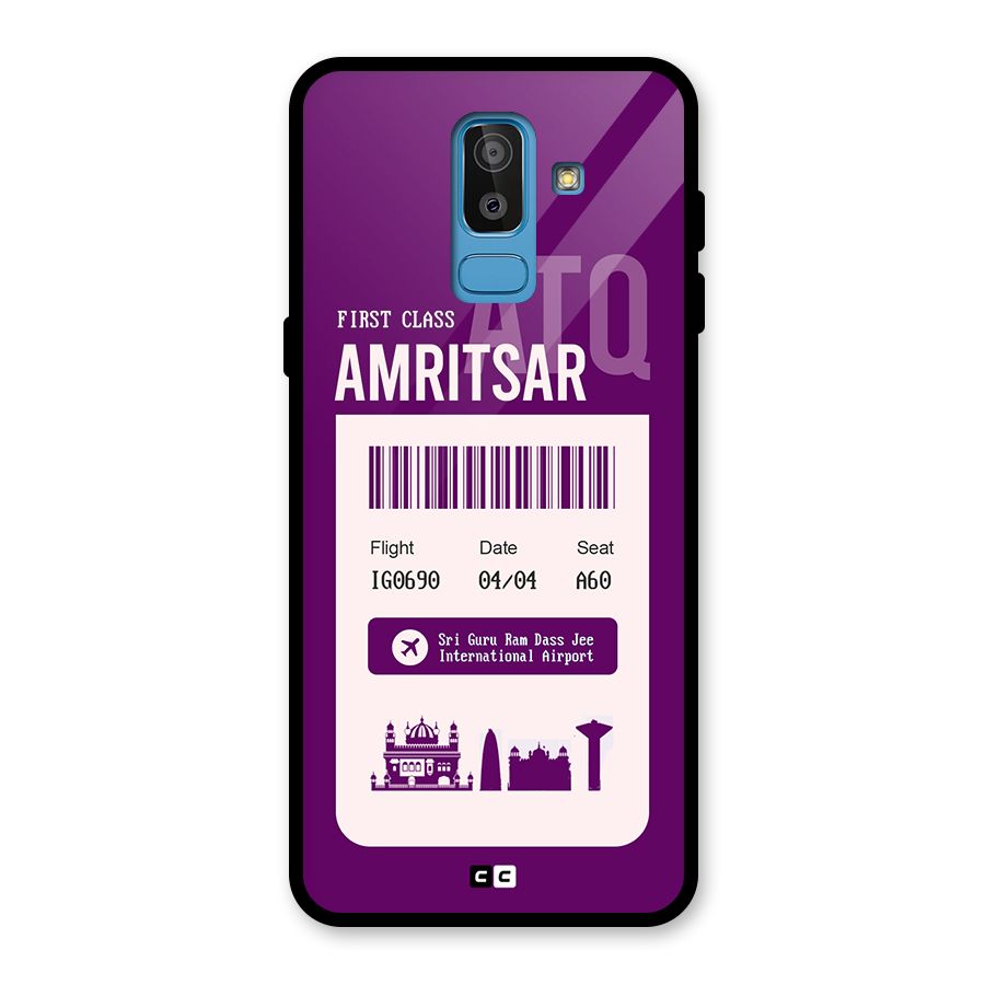 Amritsar Boarding Pass Glass Back Case for Galaxy J8