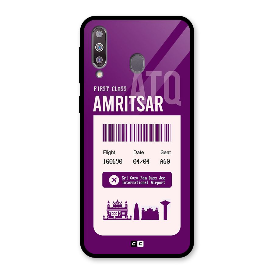 Amritsar Boarding Pass Glass Back Case for Galaxy M30