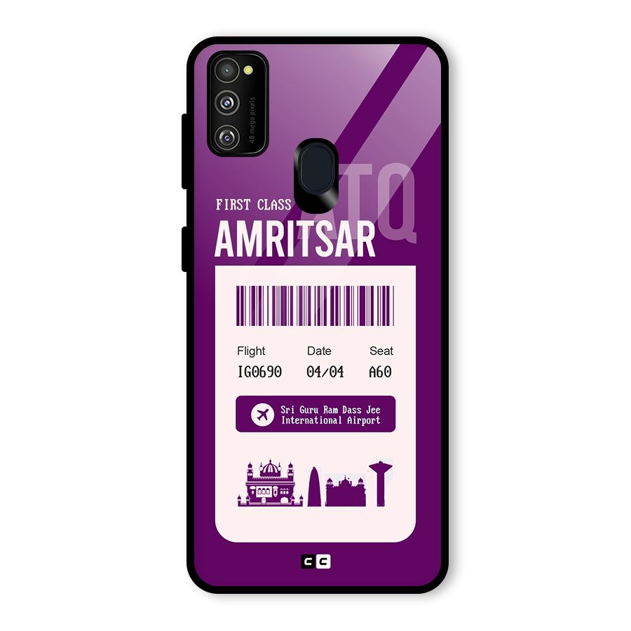 Amritsar Boarding Pass Glass Back Case for Galaxy M30s