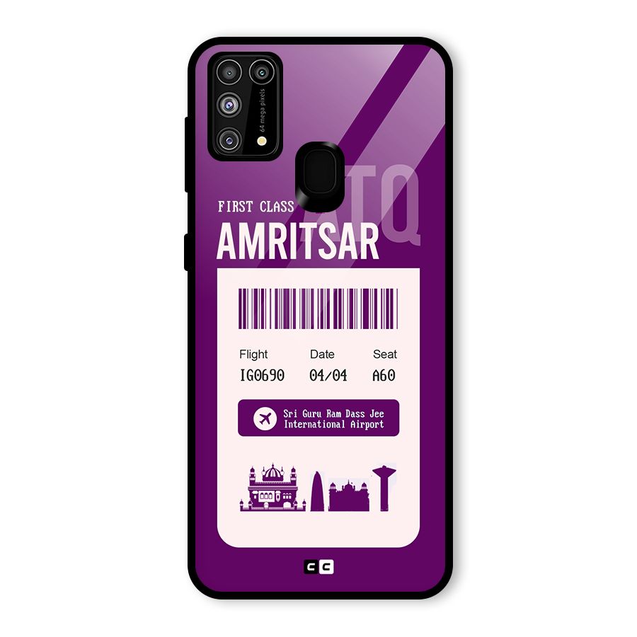 Amritsar Boarding Pass Glass Back Case for Galaxy M31