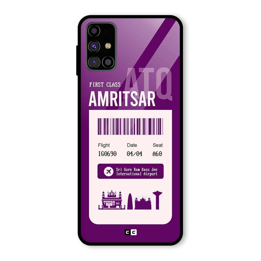 Amritsar Boarding Pass Glass Back Case for Galaxy M31s