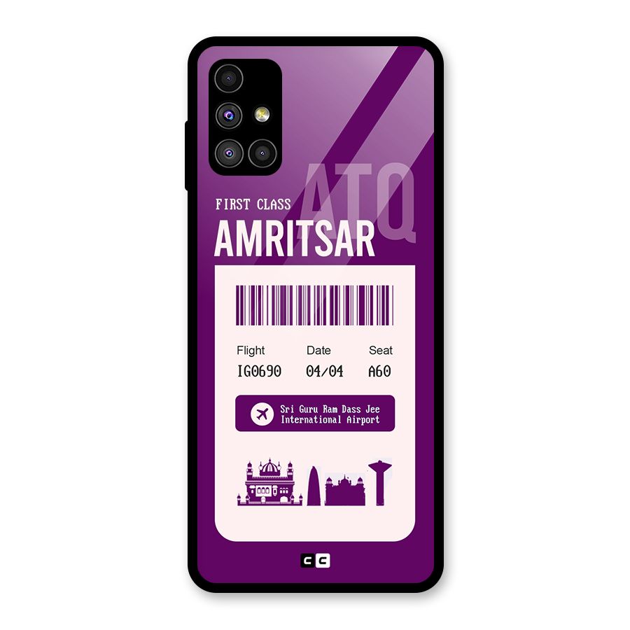 Amritsar Boarding Pass Glass Back Case for Galaxy M51