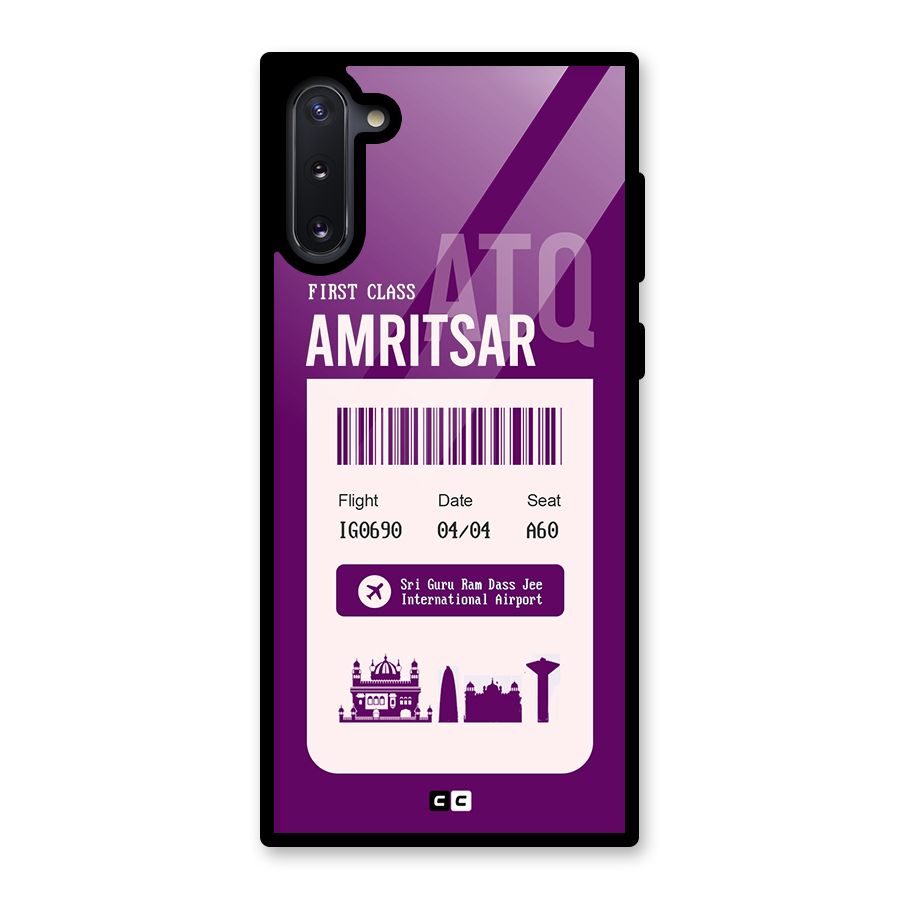 Amritsar Boarding Pass Glass Back Case for Galaxy Note 10