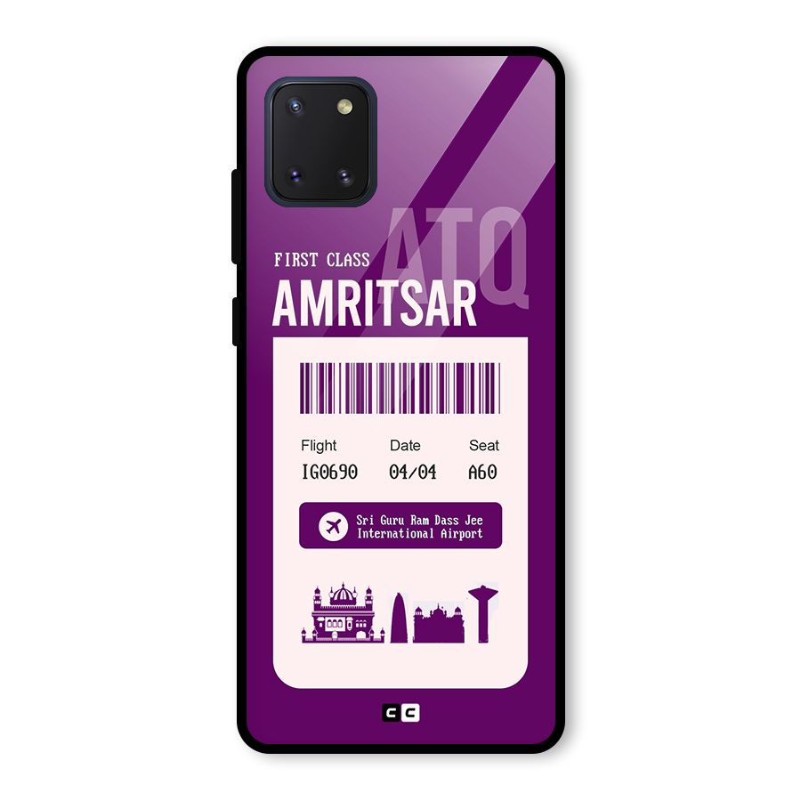 Amritsar Boarding Pass Glass Back Case for Galaxy Note 10 Lite