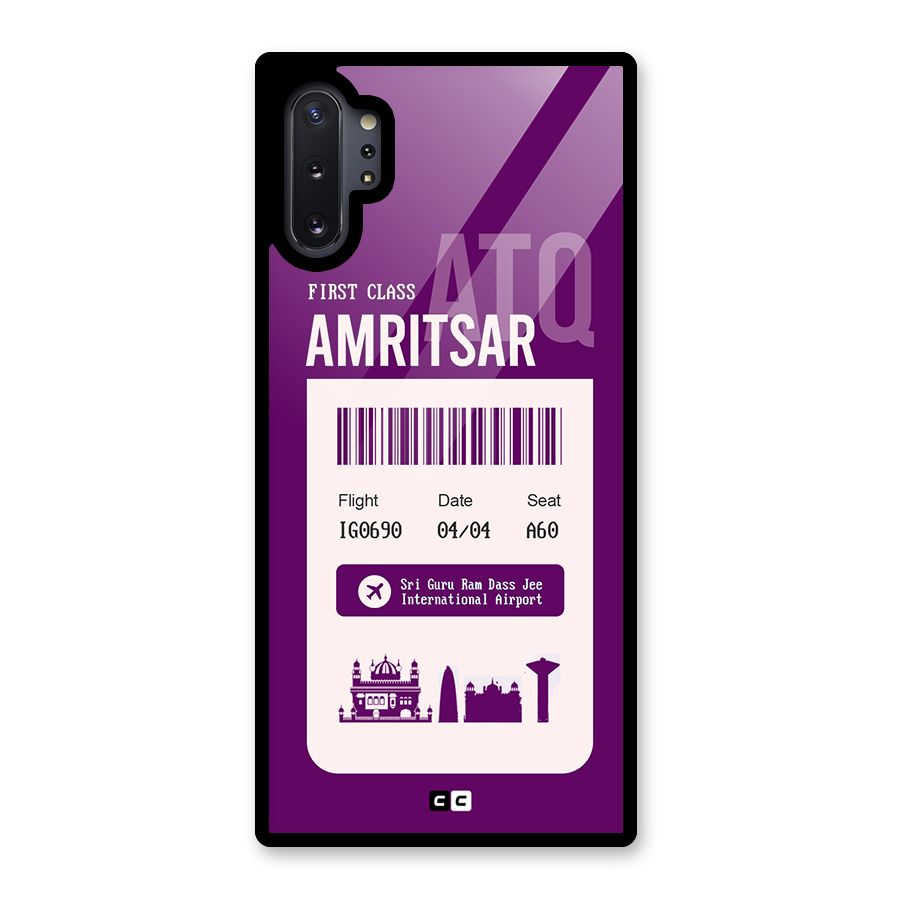 Amritsar Boarding Pass Glass Back Case for Galaxy Note 10 Plus