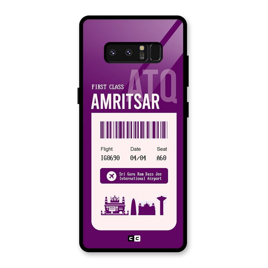 Amritsar Boarding Pass Glass Back Case for Galaxy Note 8