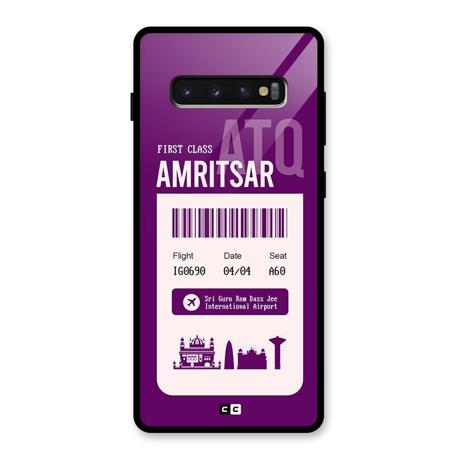 Amritsar Boarding Pass Glass Back Case for Galaxy S10 Plus