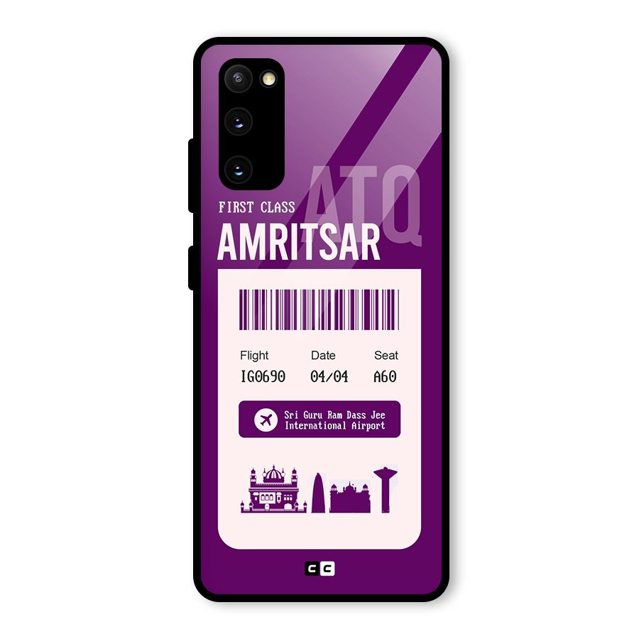 Amritsar Boarding Pass Glass Back Case for Galaxy S20 FE 5G