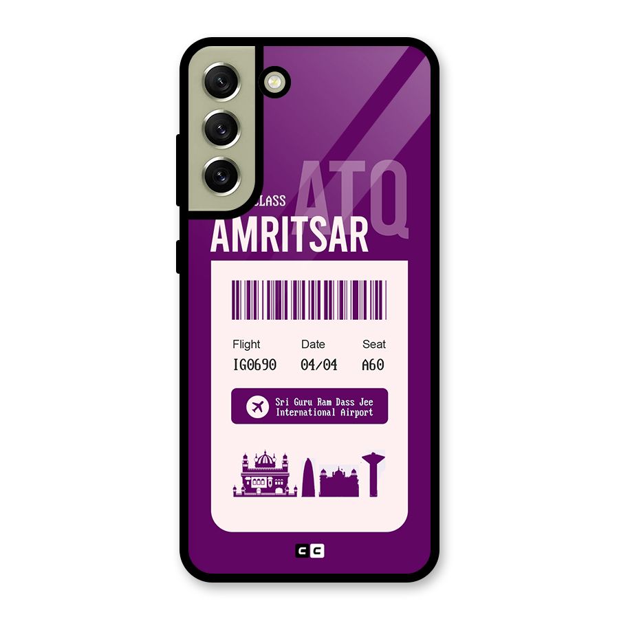 Amritsar Boarding Pass Glass Back Case for Galaxy S21 FE 5G