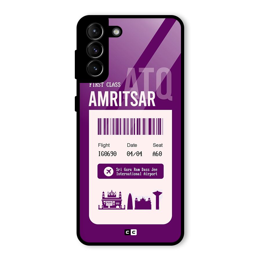 Amritsar Boarding Pass Glass Back Case for Galaxy S21 Plus