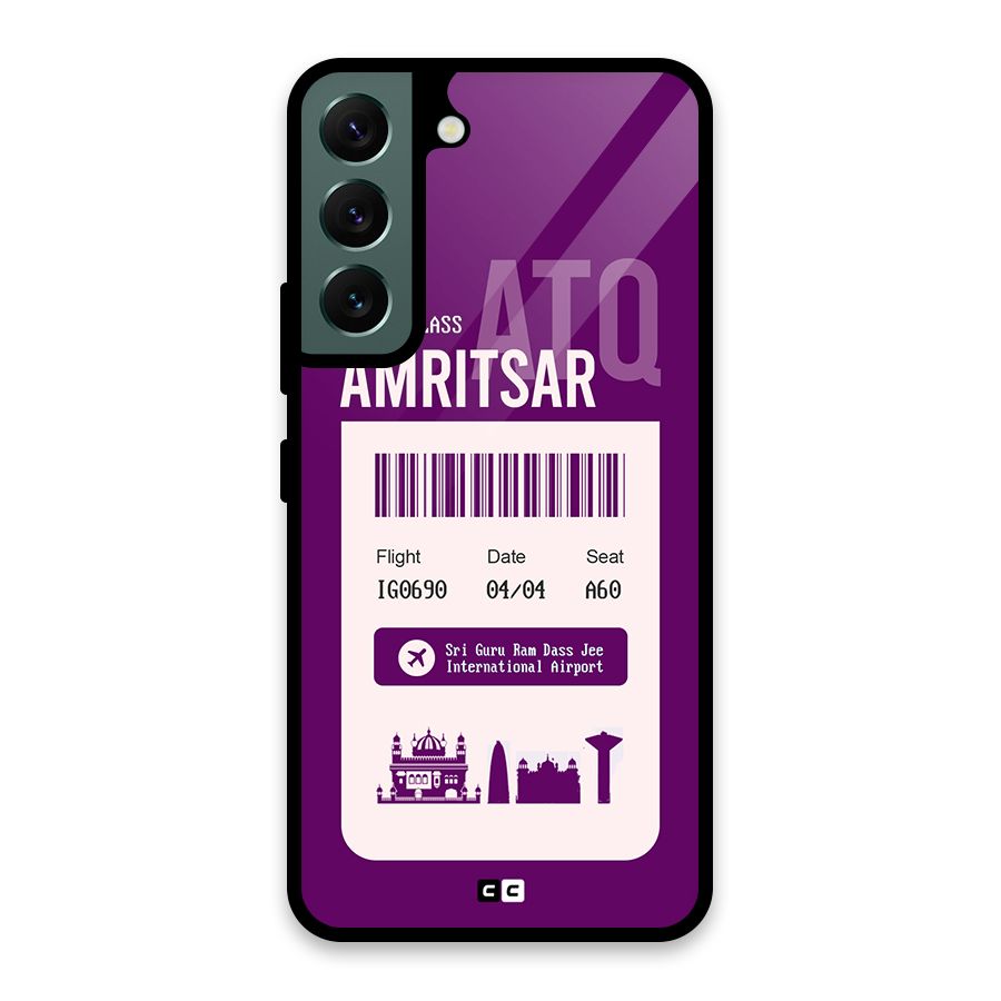 Amritsar Boarding Pass Glass Back Case for Galaxy S22 5G