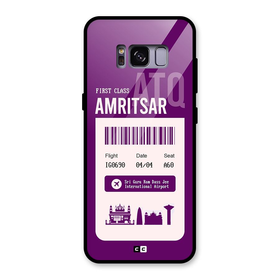 Amritsar Boarding Pass Glass Back Case for Galaxy S8