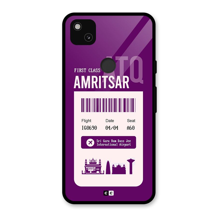 Amritsar Boarding Pass Glass Back Case for Google Pixel 4a