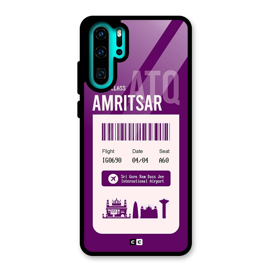 Amritsar Boarding Pass Glass Back Case for Huawei P30 Pro