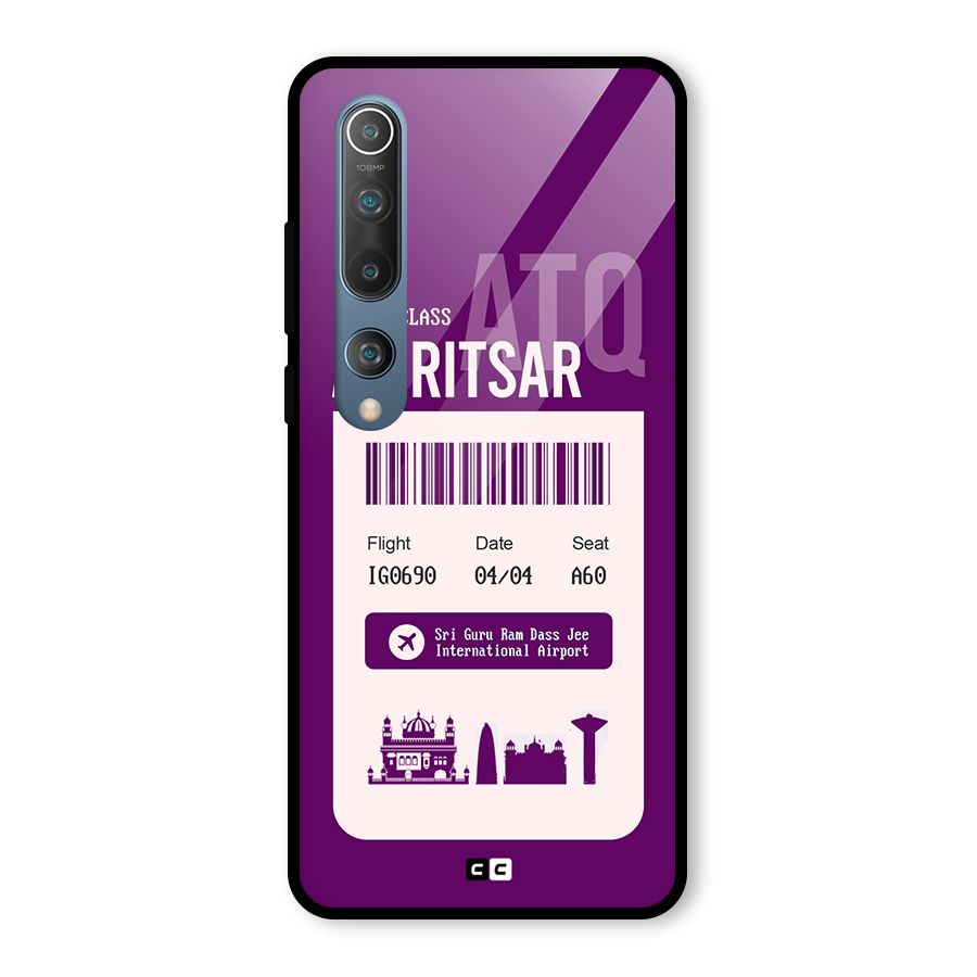Amritsar Boarding Pass Glass Back Case for Mi 10