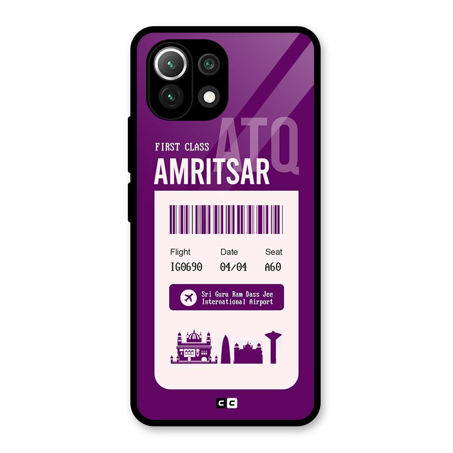 Amritsar Boarding Pass Glass Back Case for Mi 11 Lite NE 5G