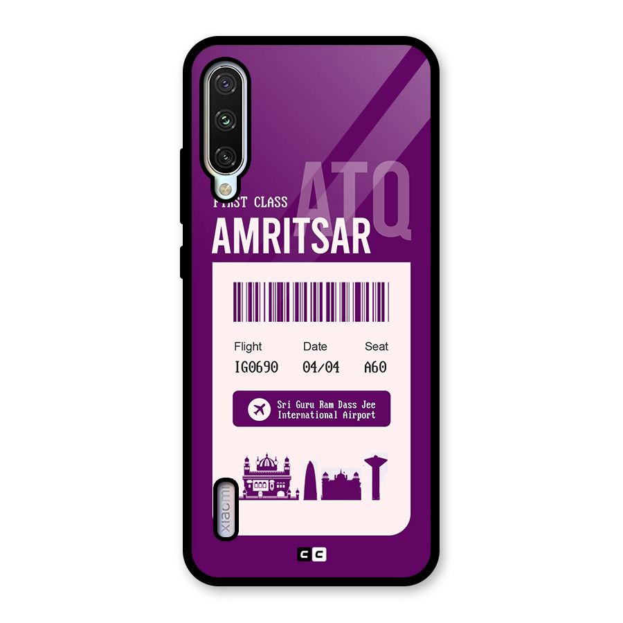 Amritsar Boarding Pass Glass Back Case for Mi A3