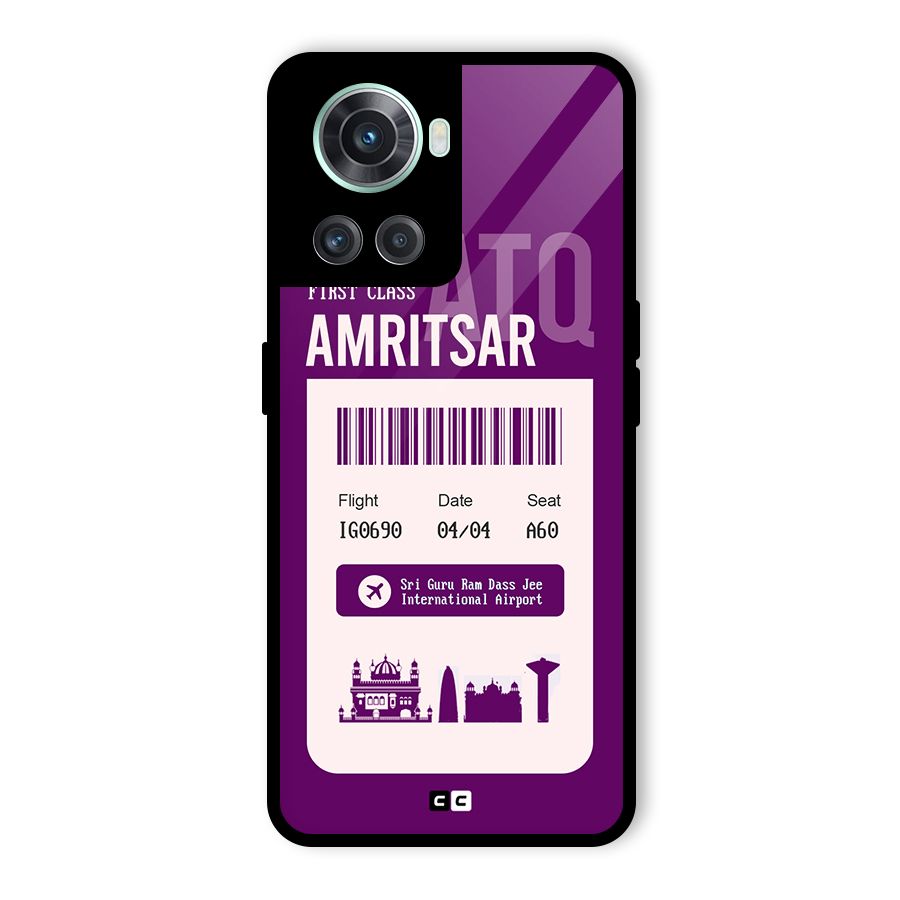 Amritsar Boarding Pass Glass Back Case for OnePlus 10R