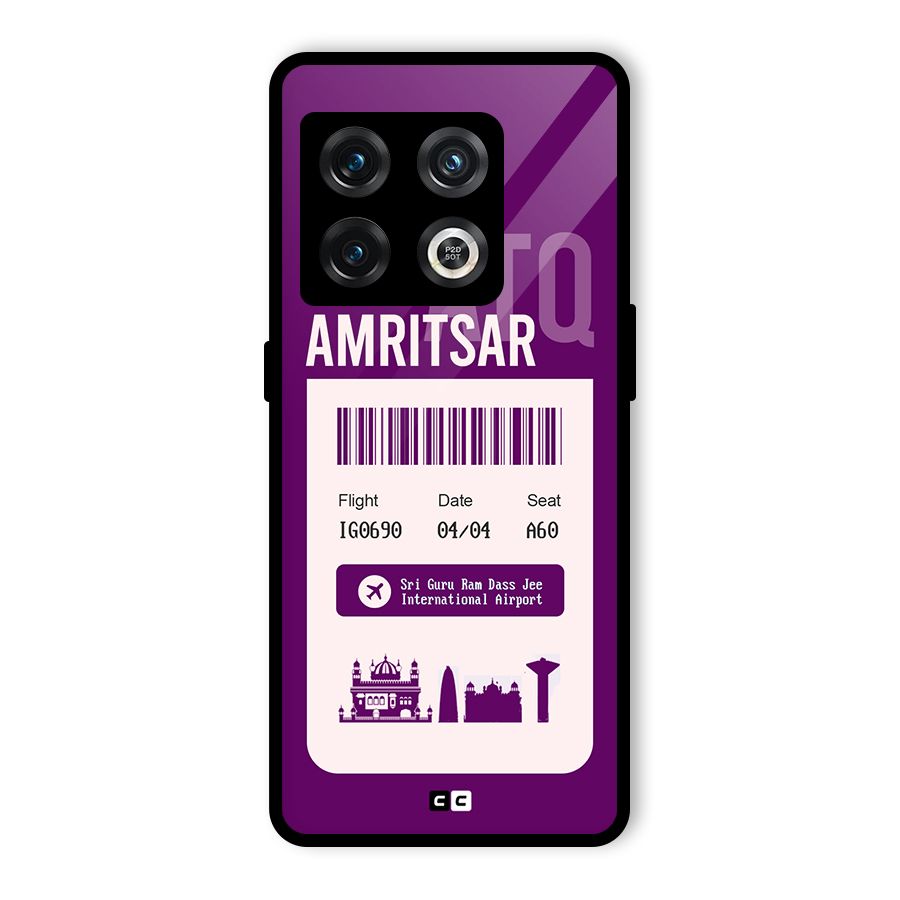 Amritsar Boarding Pass Glass Back Case for OnePlus 10 Pro 5G