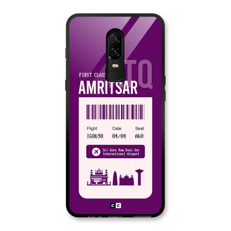Amritsar Boarding Pass Glass Back Case for OnePlus 6
