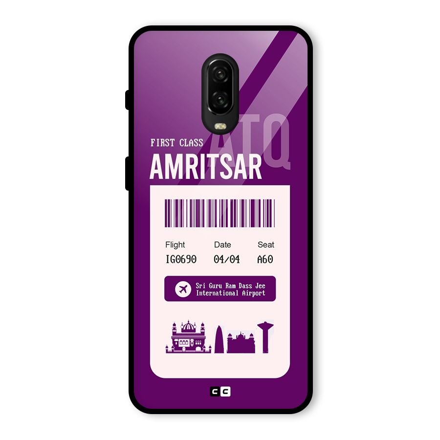 Amritsar Boarding Pass Glass Back Case for OnePlus 6T