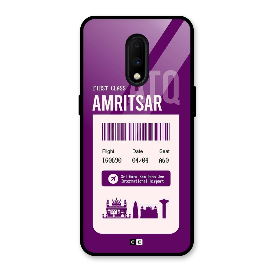 Amritsar Boarding Pass Glass Back Case for OnePlus 7