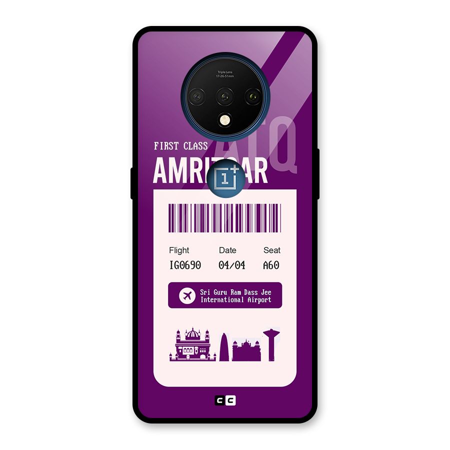 Amritsar Boarding Pass Glass Back Case for OnePlus 7T