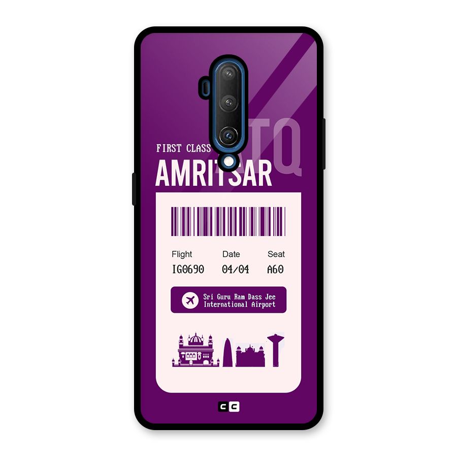 Amritsar Boarding Pass Glass Back Case for OnePlus 7T Pro