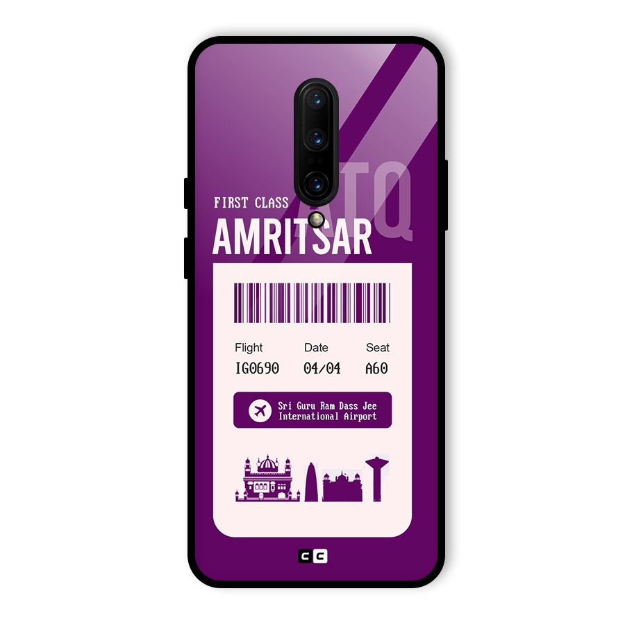 Amritsar Boarding Pass Glass Back Case for OnePlus 7 Pro