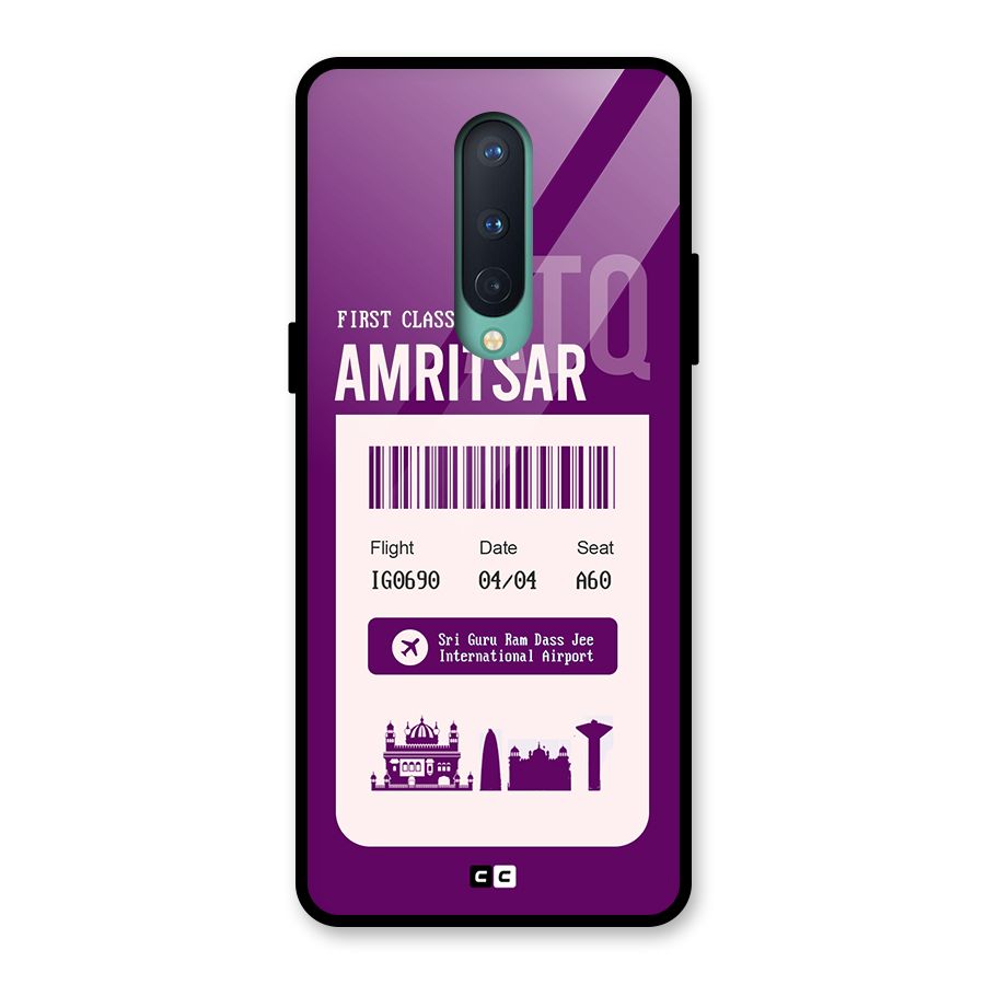 Amritsar Boarding Pass Glass Back Case for OnePlus 8