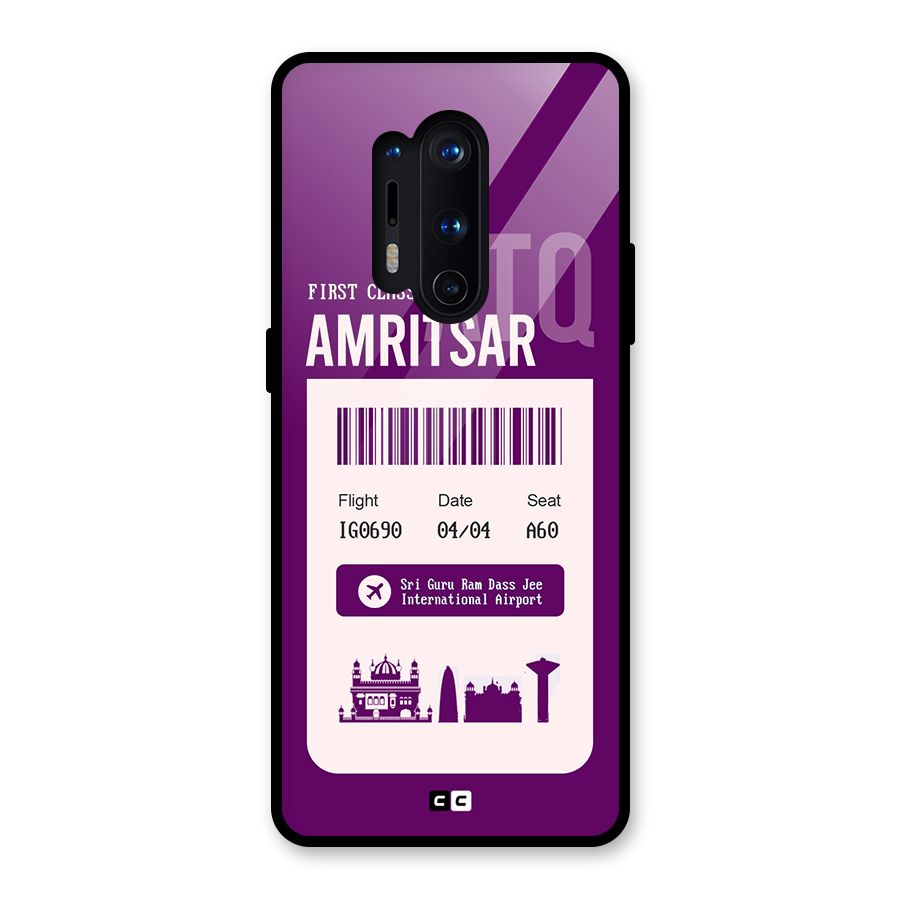 Amritsar Boarding Pass Glass Back Case for OnePlus 8 Pro