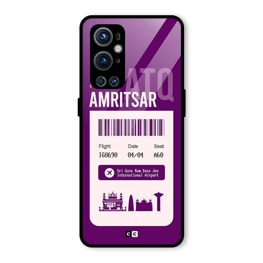 Amritsar Boarding Pass Glass Back Case for OnePlus 9 Pro