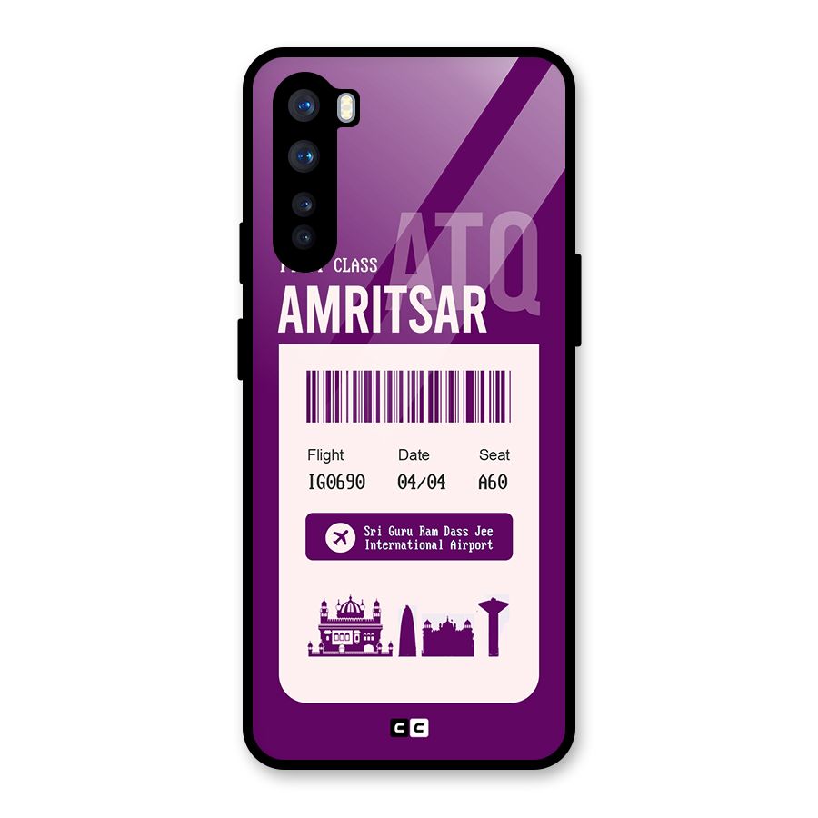 Amritsar Boarding Pass Glass Back Case for OnePlus Nord