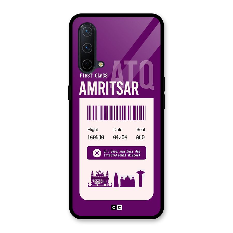 Amritsar Boarding Pass Glass Back Case for OnePlus Nord CE 5G