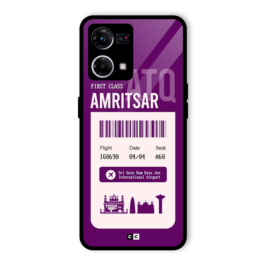 Amritsar Boarding Pass Glass Back Case for Oppo F21 Pro 4G