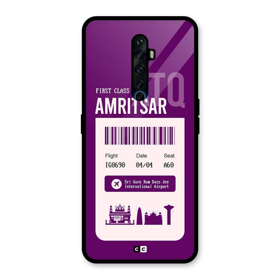 Amritsar Boarding Pass Glass Back Case for Oppo Reno2 F