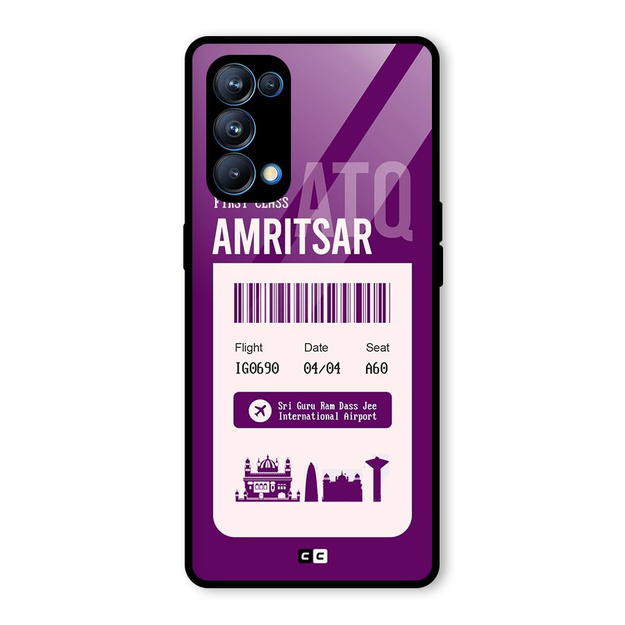 Amritsar Boarding Pass Glass Back Case for Oppo Reno5 Pro 5G
