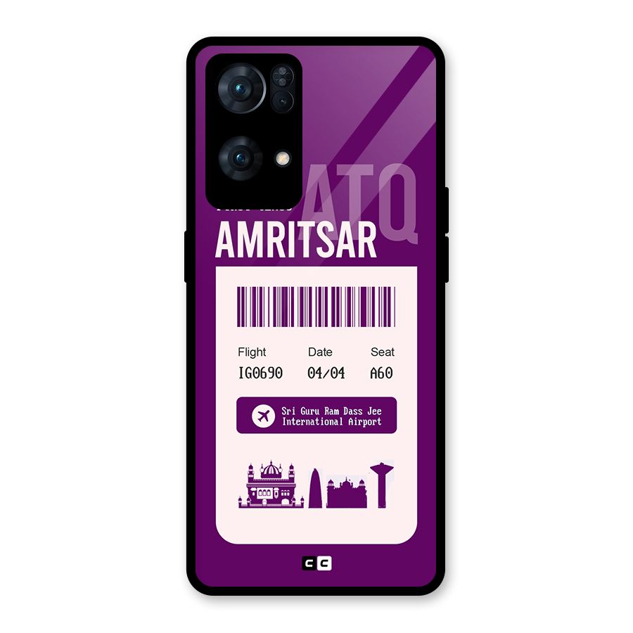 Amritsar Boarding Pass Glass Back Case for Oppo Reno7 Pro 5G