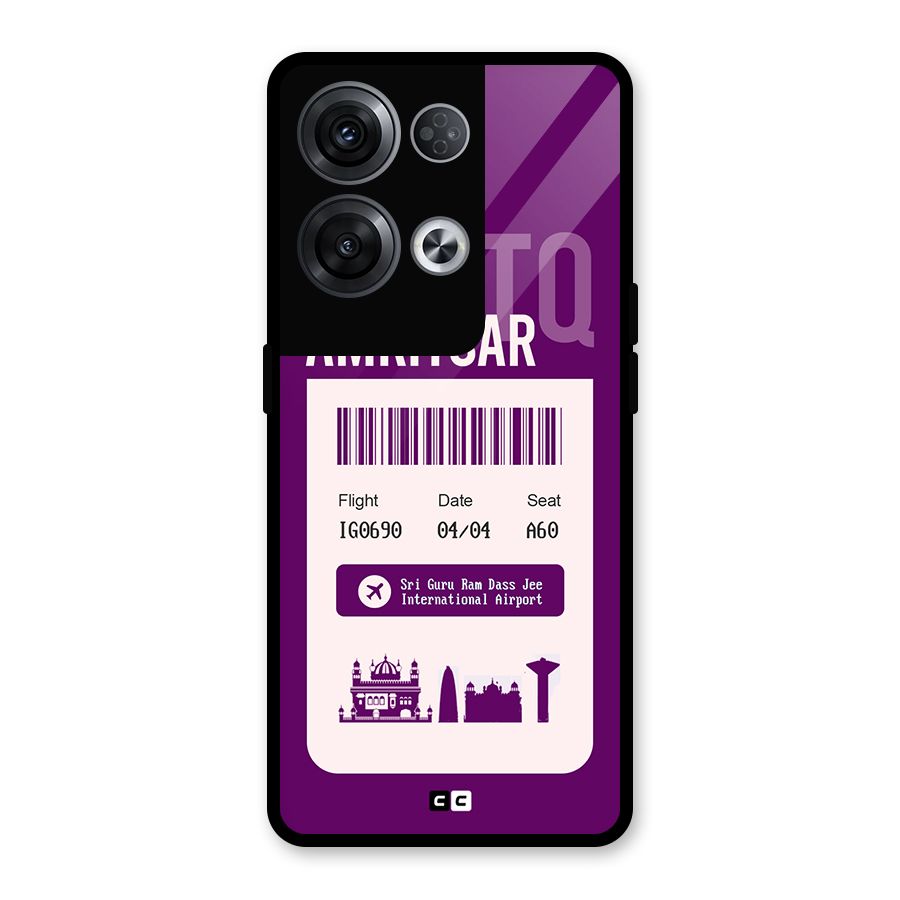 Amritsar Boarding Pass Glass Back Case for Oppo Reno8 Pro 5G
