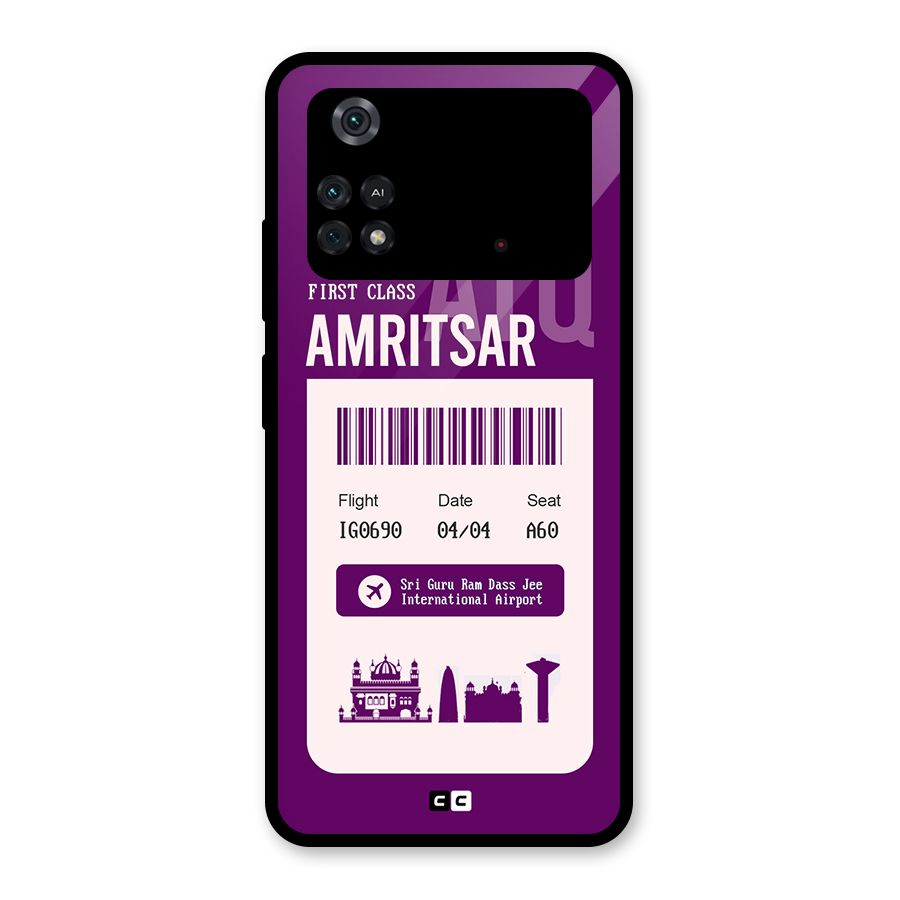 Amritsar Boarding Pass Glass Back Case for Poco M4 Pro 4G