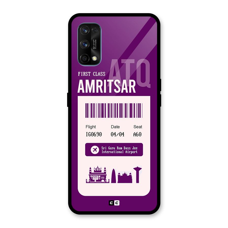 Amritsar Boarding Pass Glass Back Case for Realme 7 Pro